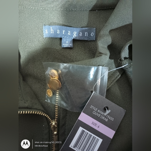 Short Sleeve Full Body Zipper Midi ShiftDress OliveDrab - Picture 7 of 16